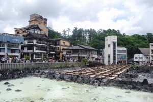 草津温泉の象徴、湯畑。